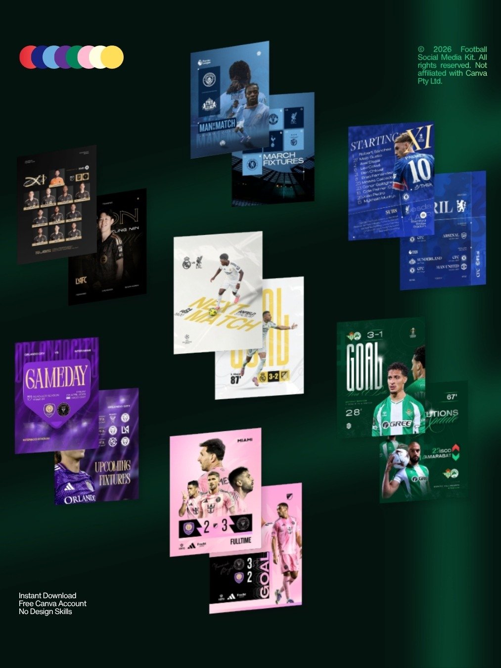 FWC26 Football Canva Templates – 20+ World Cup-Inspired Social Media Designs product image (3)