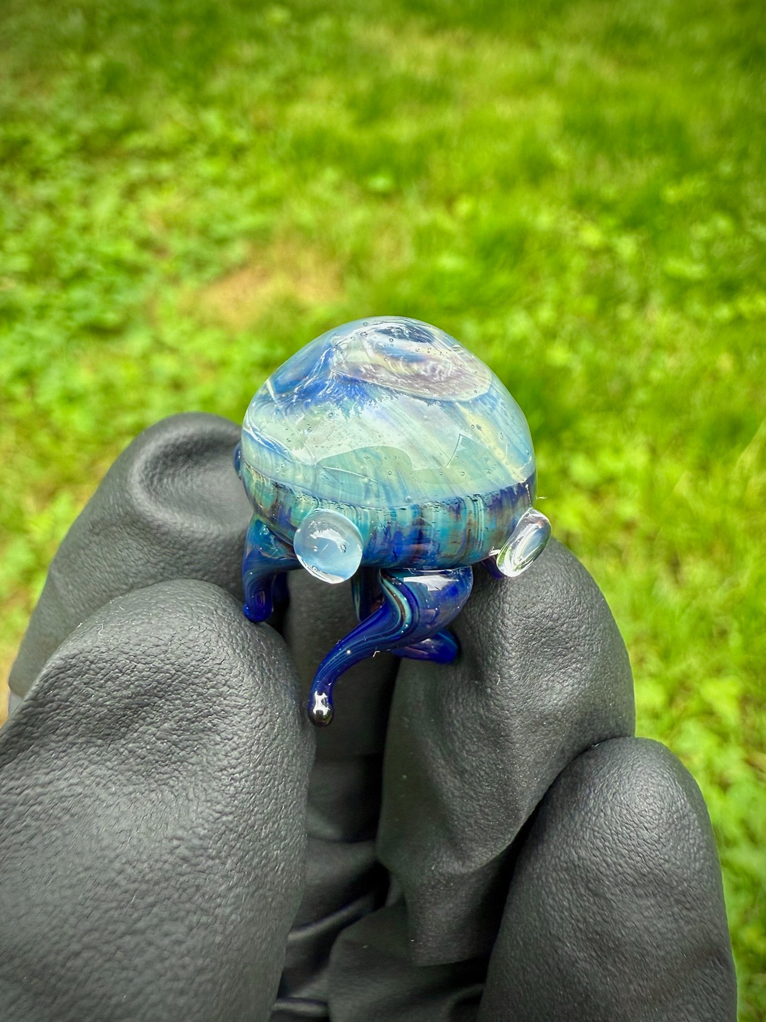 Dark Blue Floatfish Jellyfish Glass Trinket product image (1)