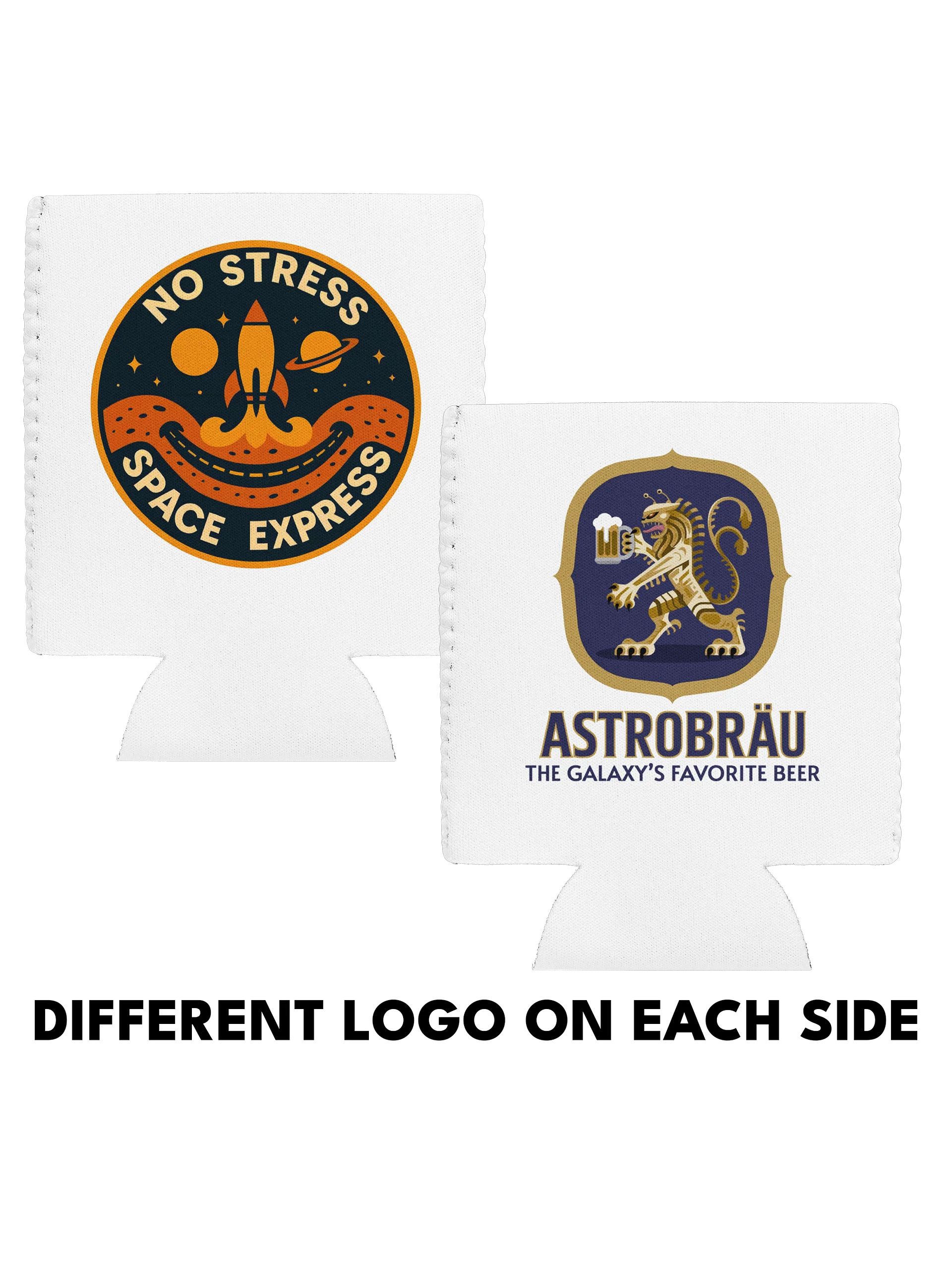 No Stress & Astrobrau Two-sided Can Coozie product image (1)