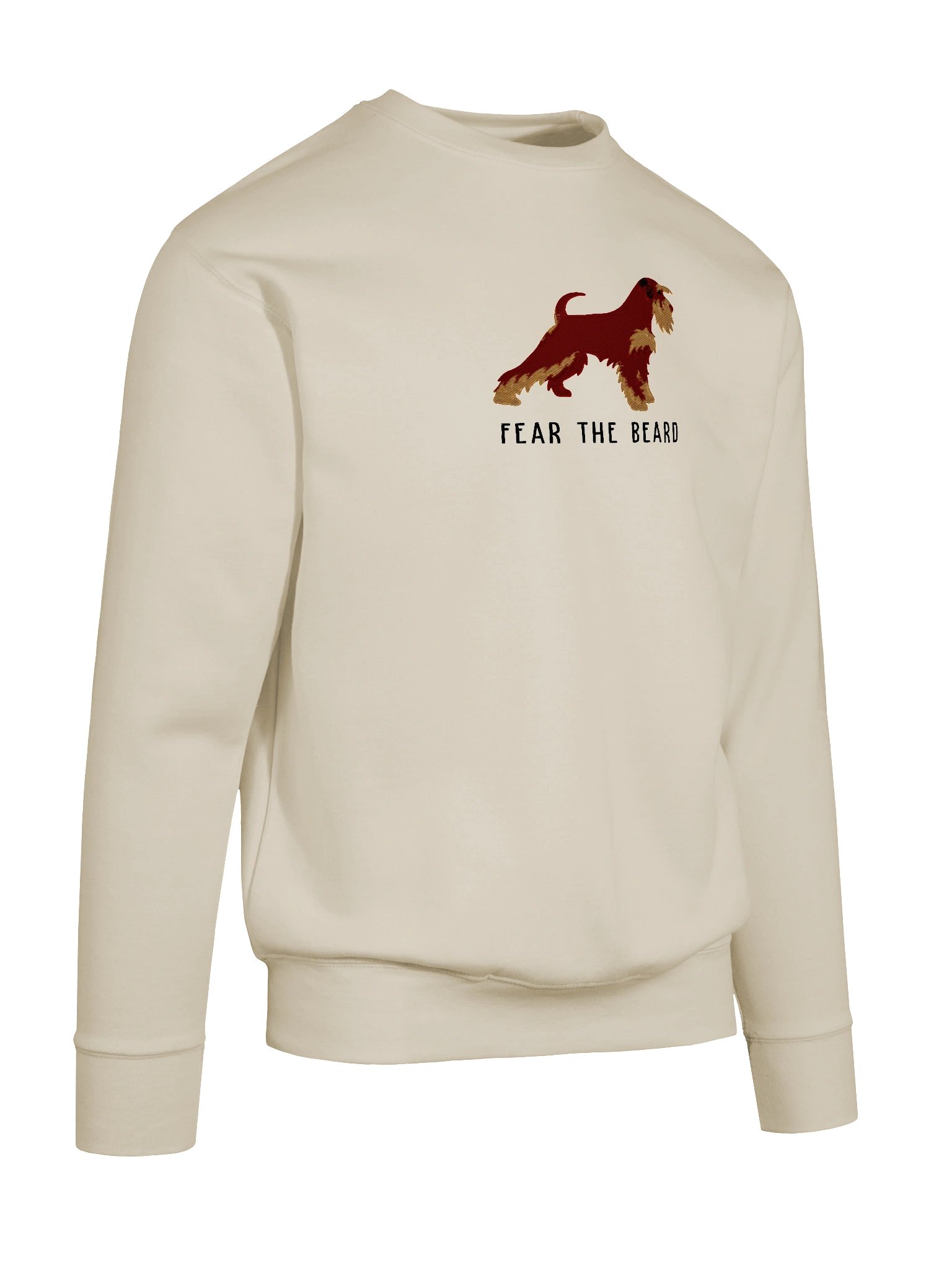 Fear the Beard Sweatshirt (Embroidered) of a Miniature Schnauzer(Liver & Tan) product image (80)