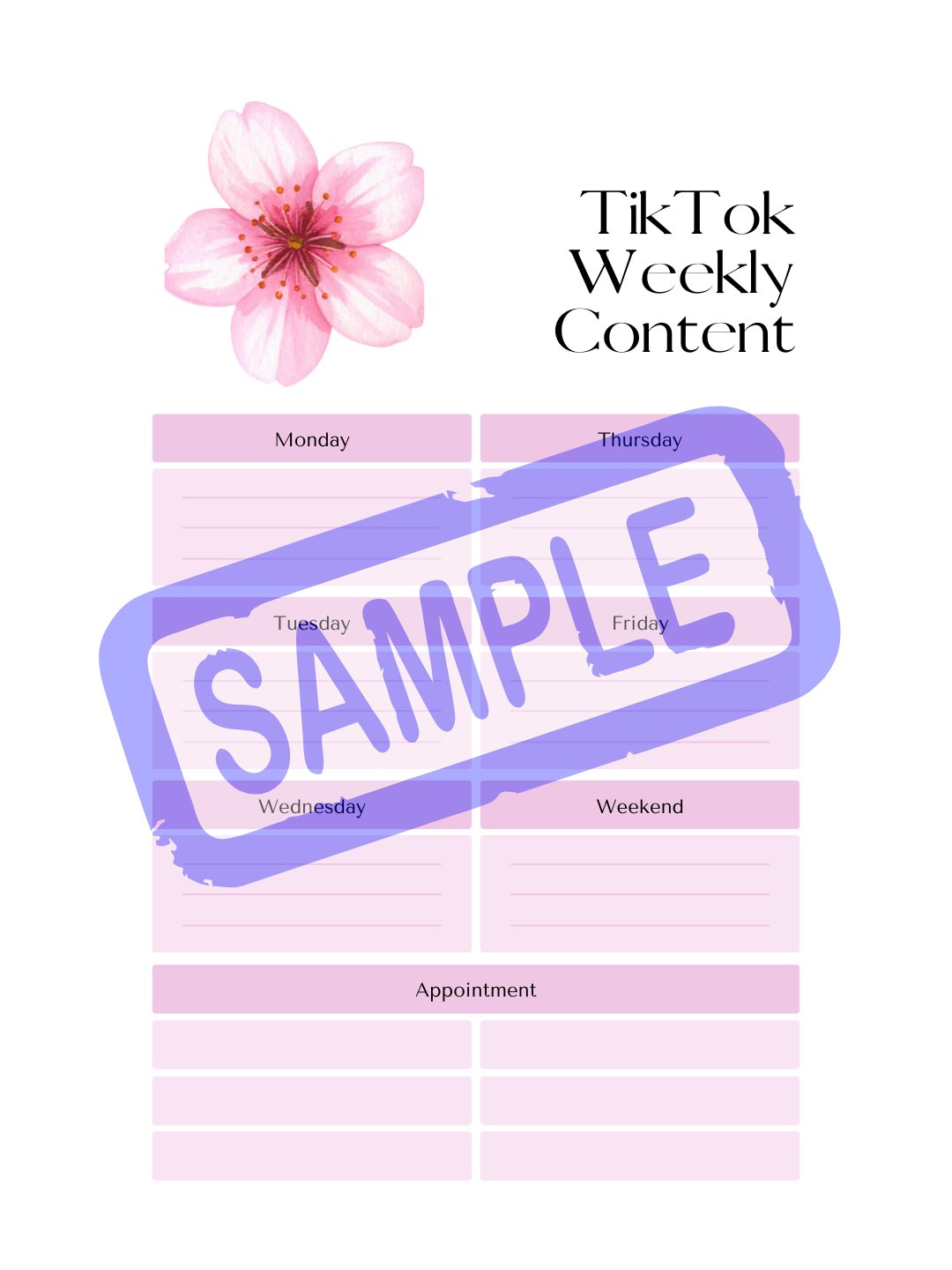 Cherry Blossom Social Media Planner - A5 product image (5)