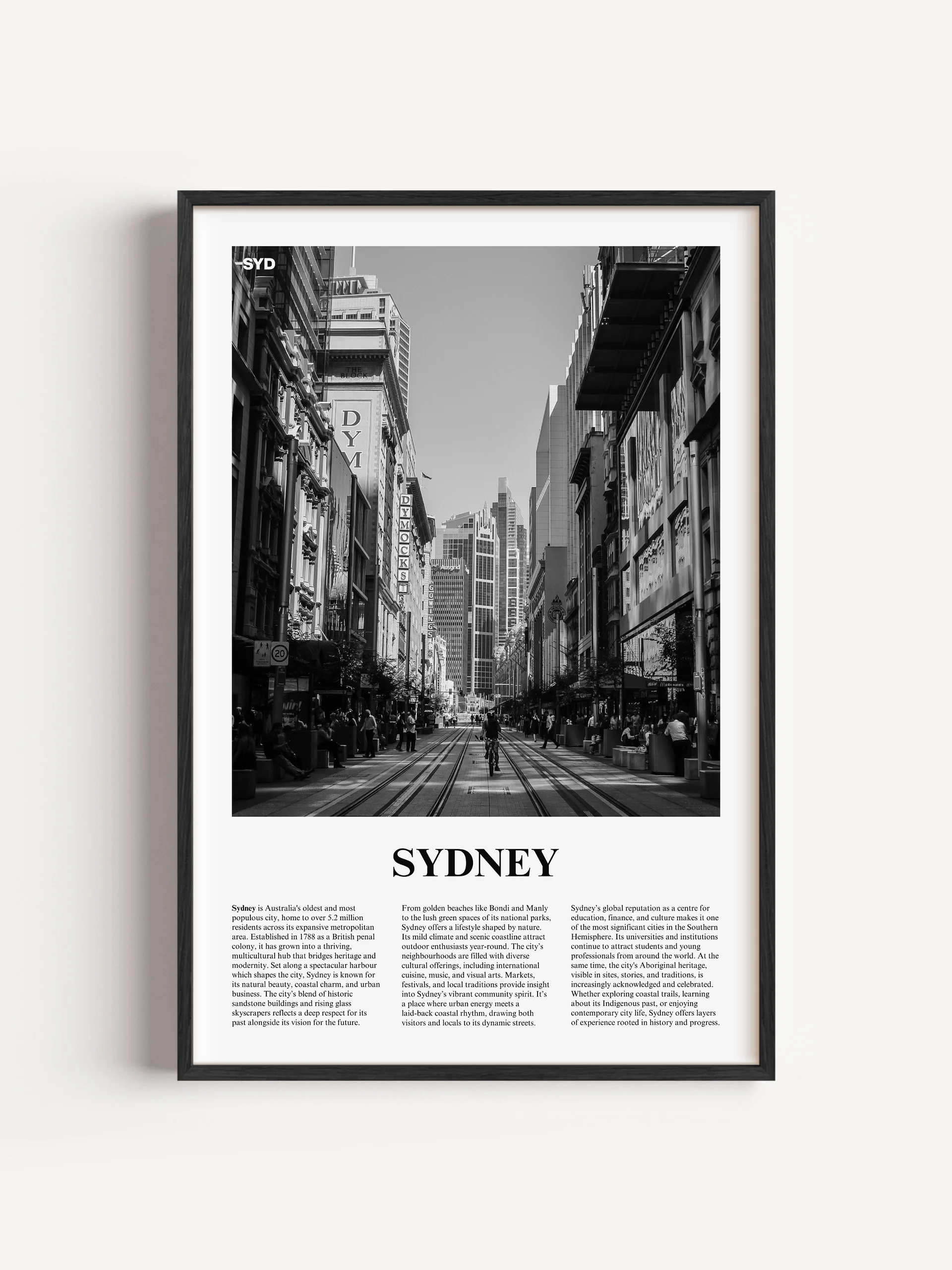 Sydney 03 Newspaper Poster | Framed product image (1)
