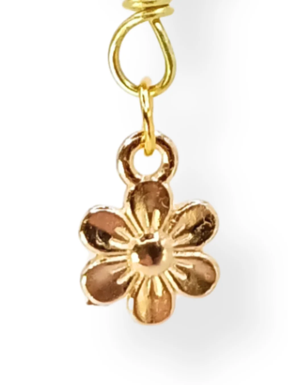 Flower Notebook Charm | Green Jade & Aventurine, Gold-Tone | Stitch Marker | Zipper Pull product image (2)
