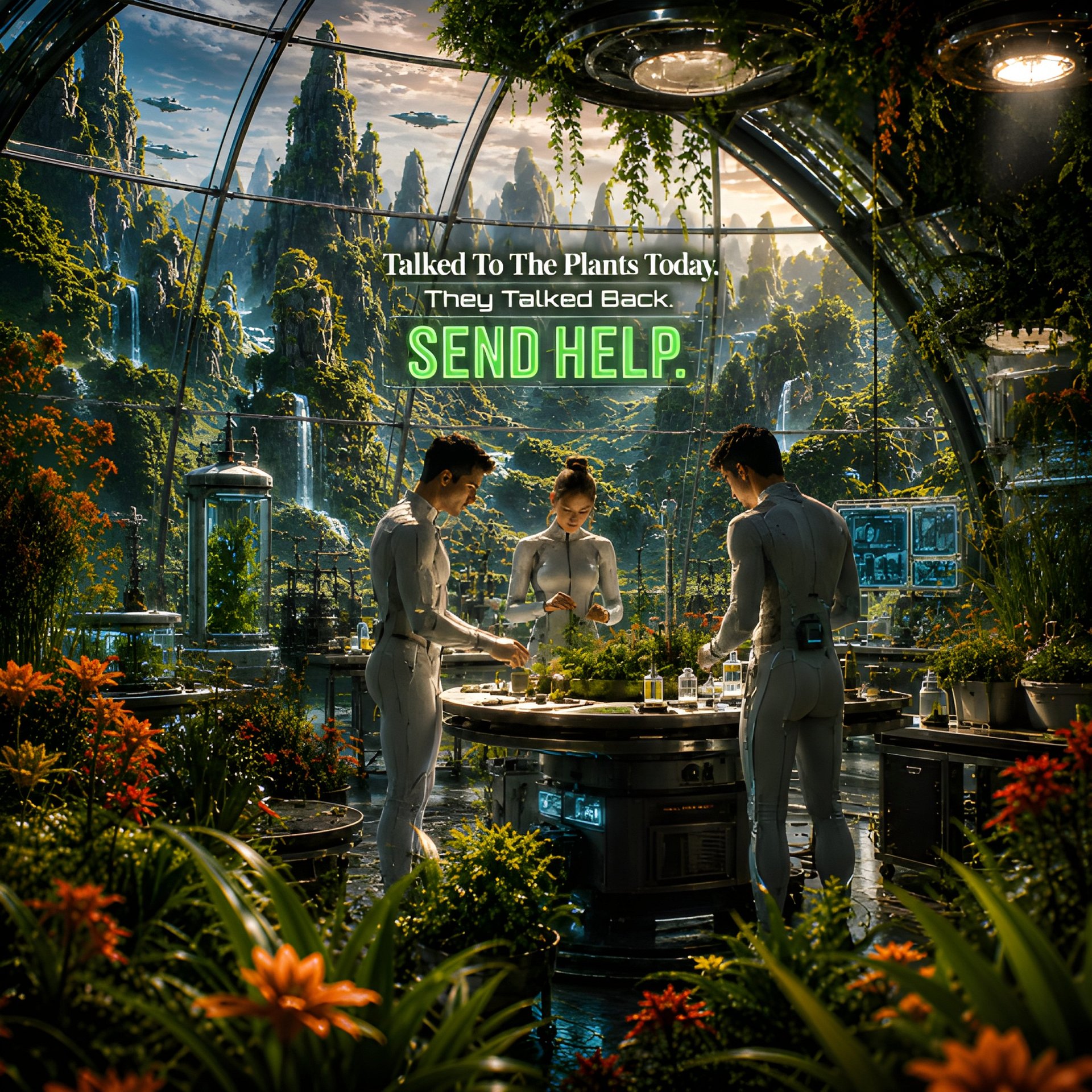 Funny Botanist Gift 8K Sci-Fi Garden Lab Art | AI Tech Lover Printable Poster 16x16 JPG product image (2)