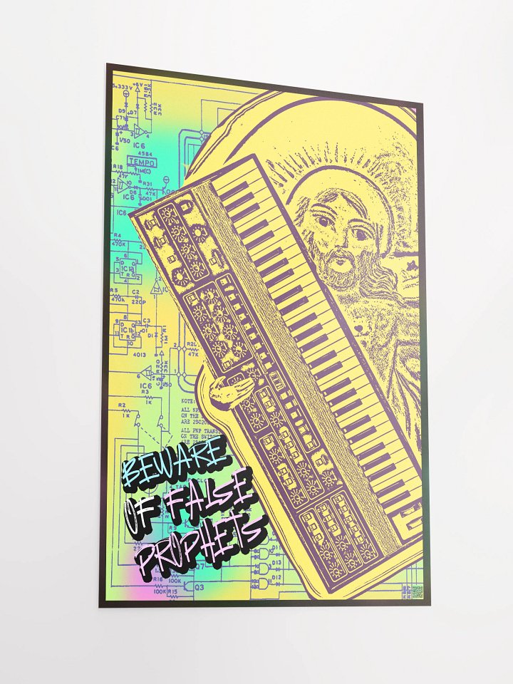 BEWARE OF FALSE PROPHETS, by Frank Fonik, Techno EDM Matte Paper Poster product image (1)
