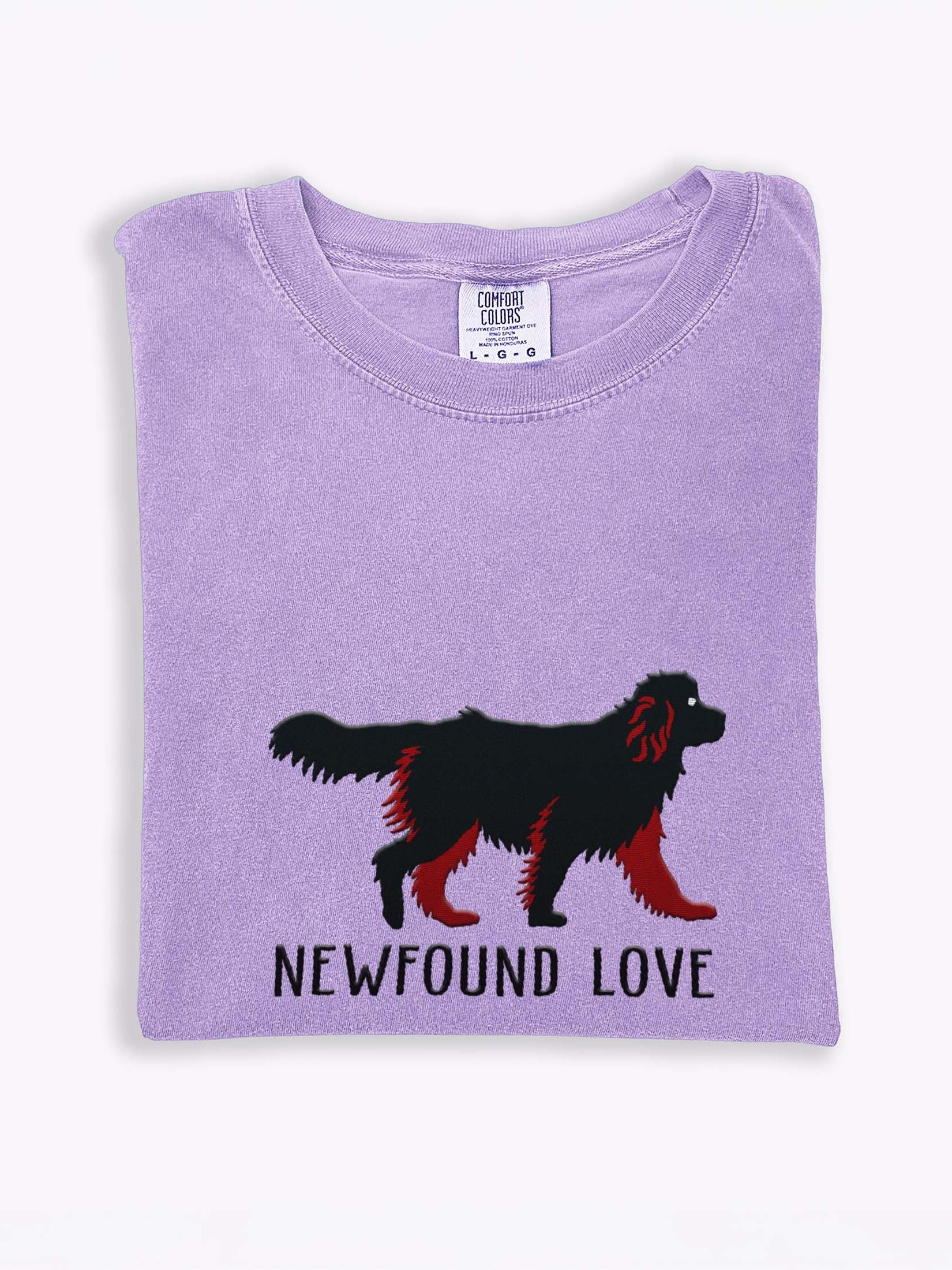 Newfound Love T-Shirt(Embroidered) of a Newfoundland(Black) product image (1)