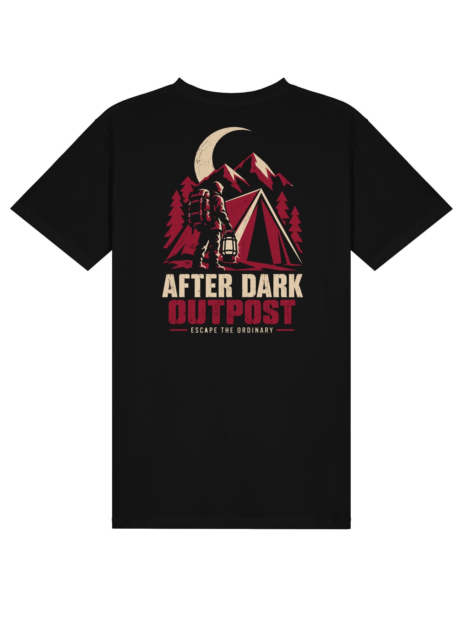 After Dark Outpost Camping T-Shirt | Outdoor Adventure Back Print Graphic Tee product image (1)
