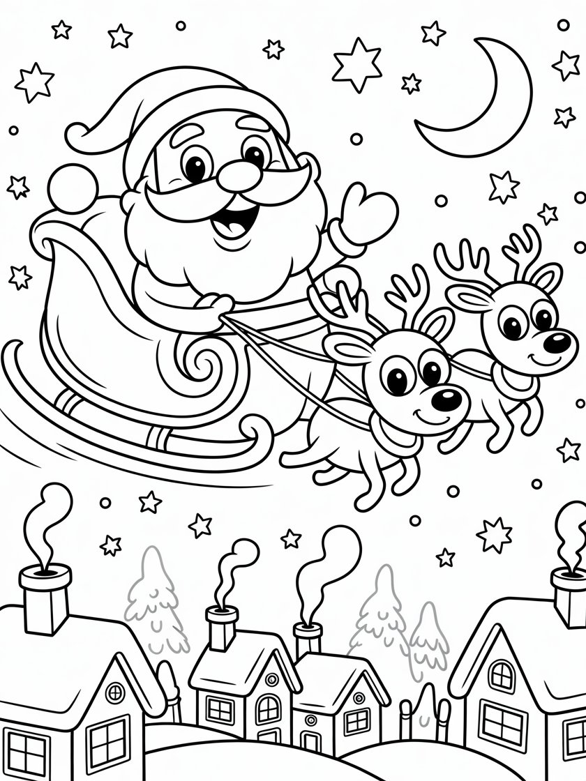 Merry Santa Coloring Pages product image (2)