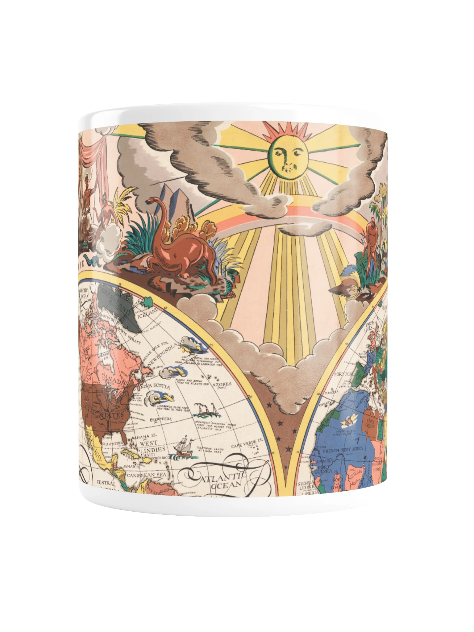Vintage World Map Glossy Mug product image (2)