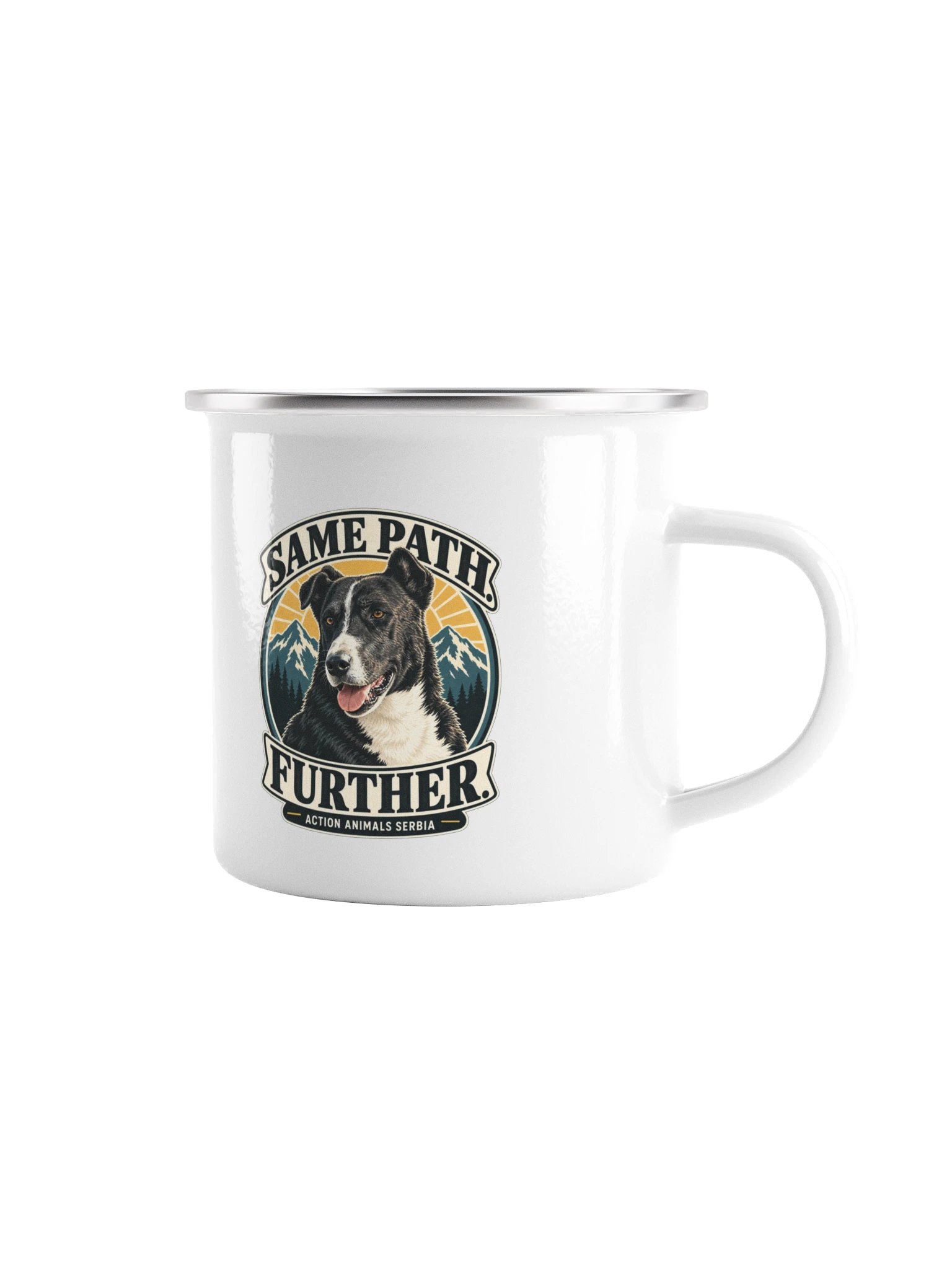 Lucky – Same Path. Further. Emaille-Tasse product image (3)