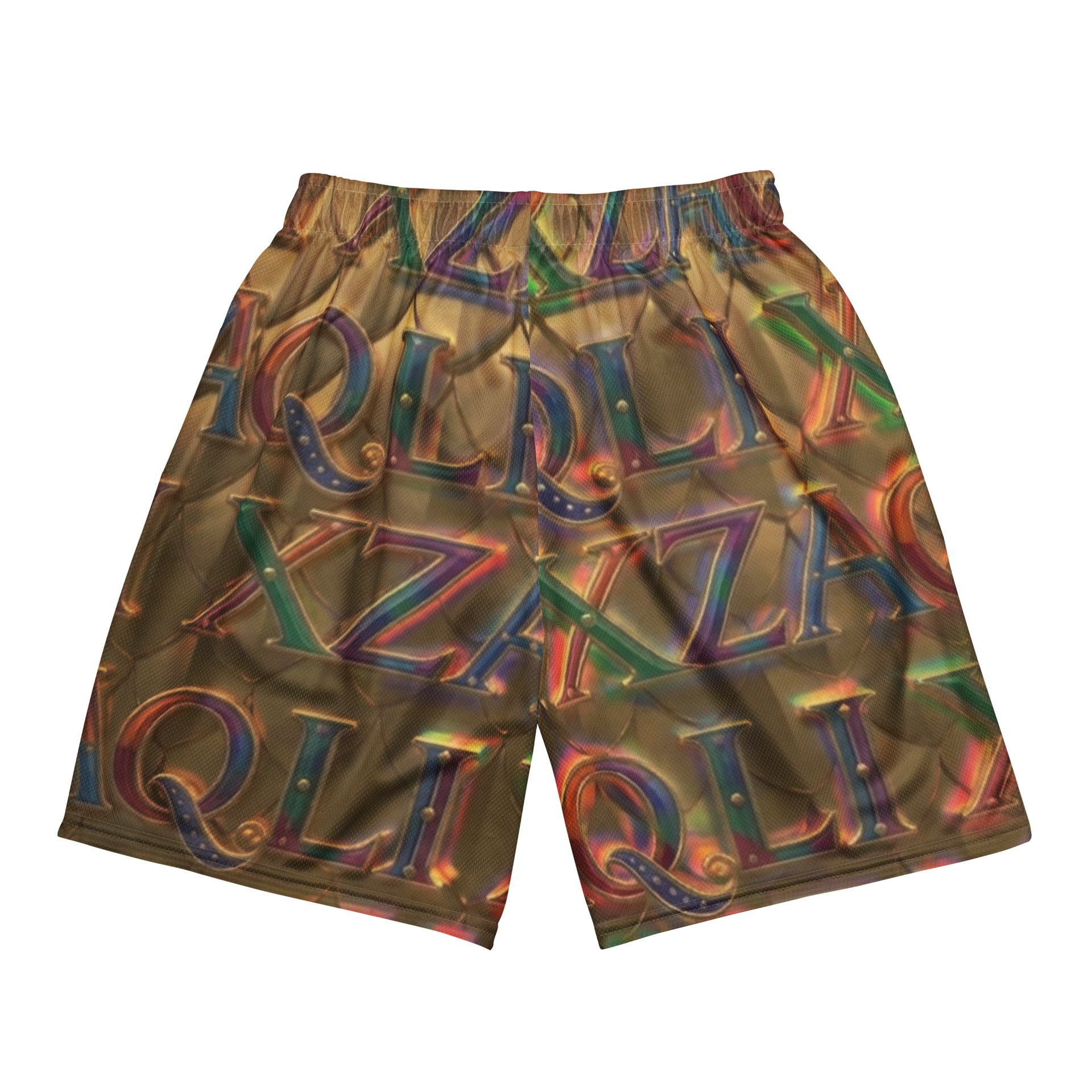 XZAQLI Men's Liquid Gold Monogram Mesh Shorts product image (4)