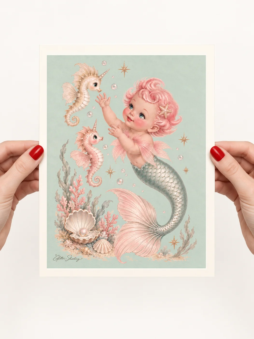 Unicorn Seahorses Art Print product image (2)