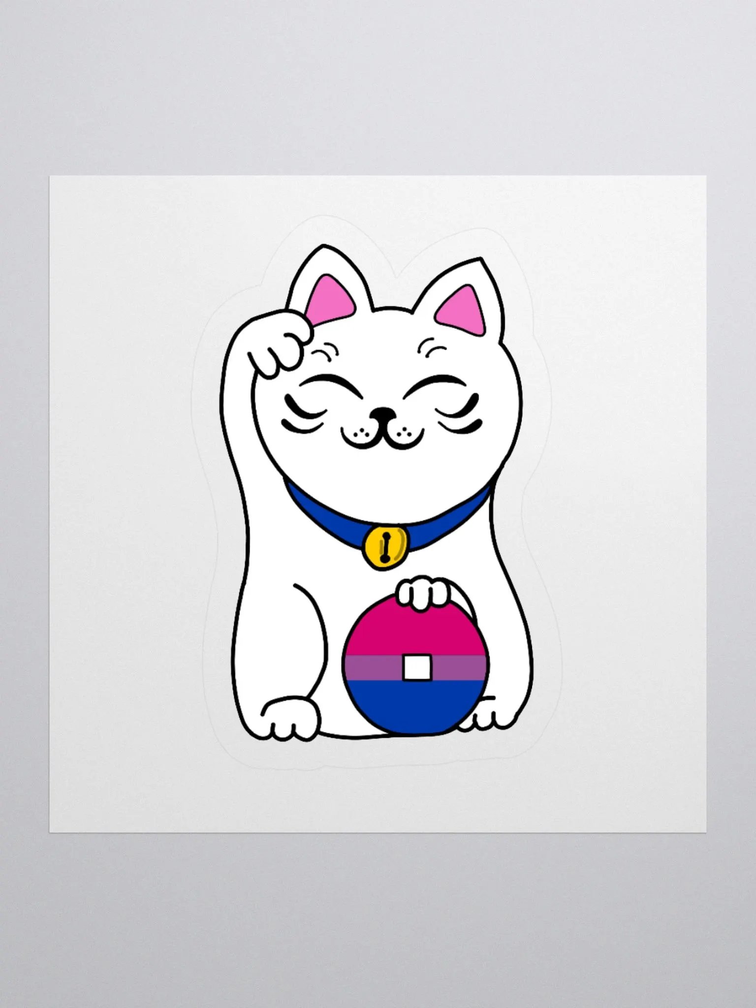 Maneki neko bisexual pride sticker product image (3)