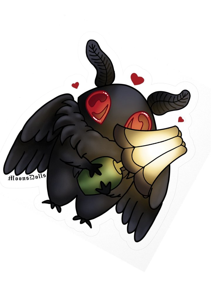 'mothman <3 lamp' sticker product image (2)
