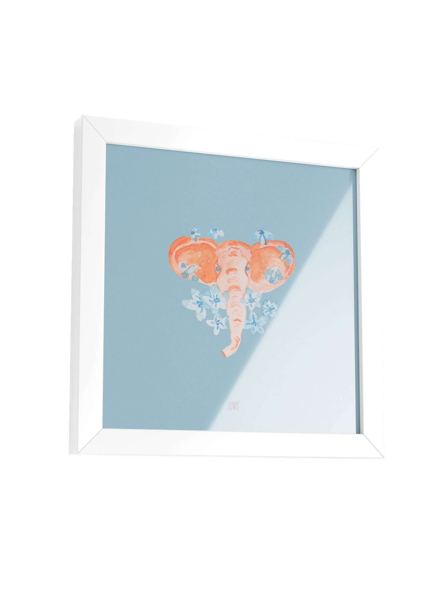 Eric, the elepant | Watercolor Elephant Floral Poster (Framed) product image (3)