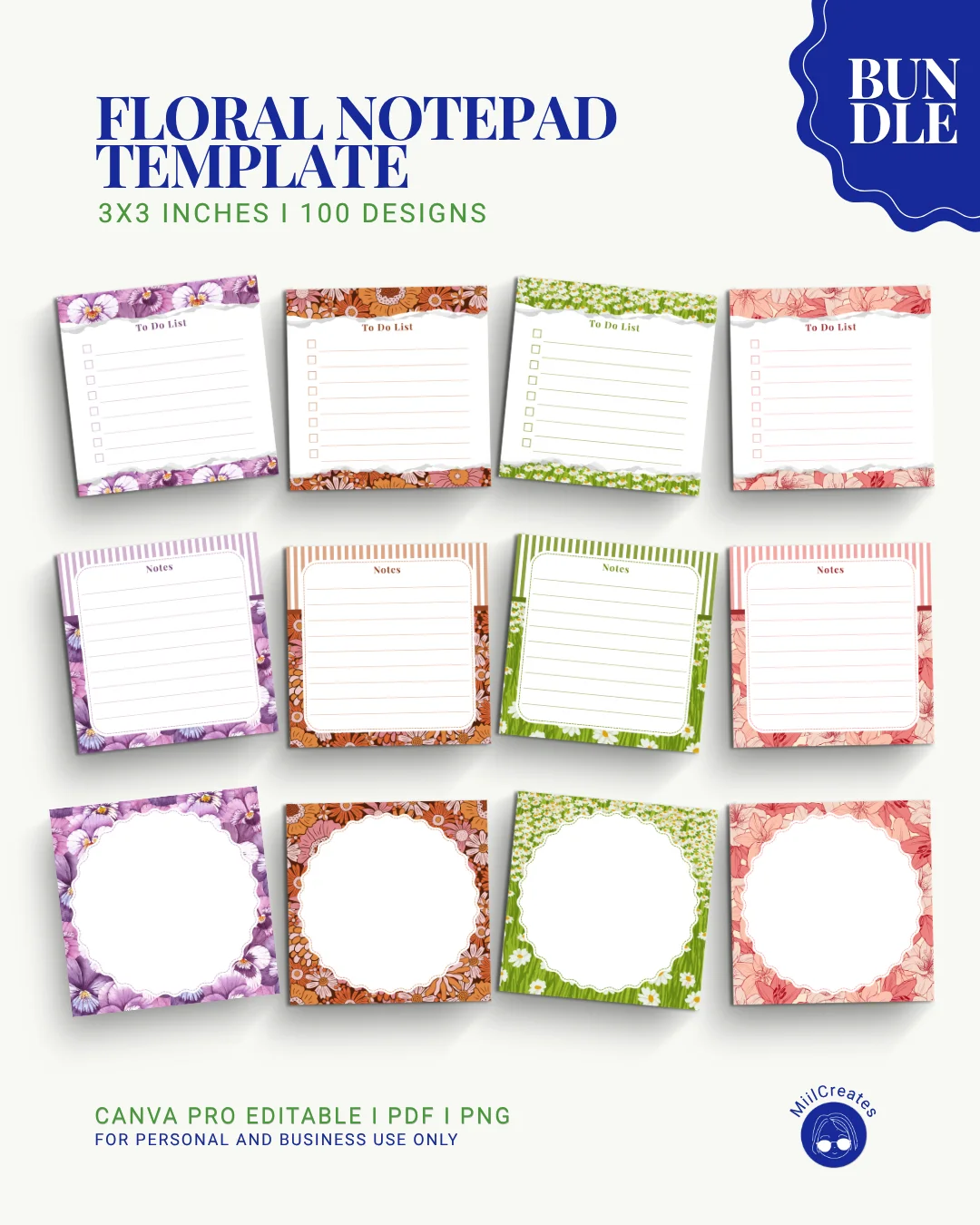 Floral Notepad Template (100 Designs) product image (1)