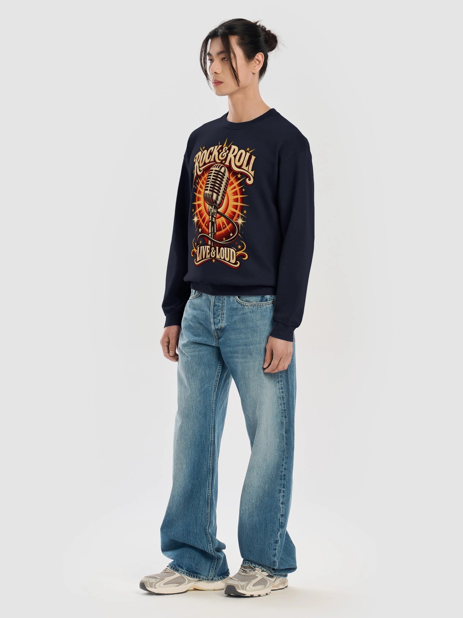 Rock & Roll Live & Loud Retro Sweatshirt product image (63)