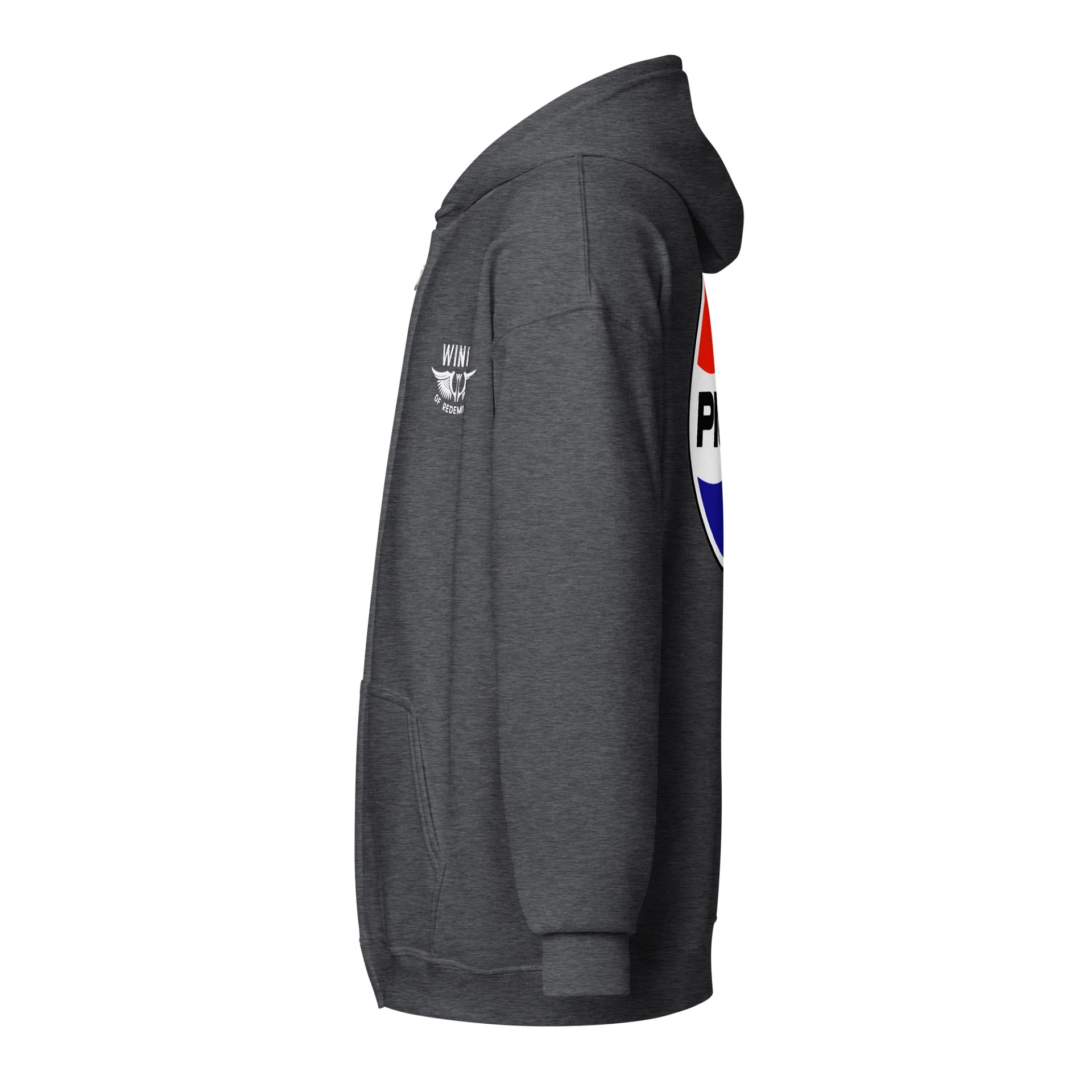 [WOR Shop] Piemp - Unisex Zip Graphic Hoodie [white front] product image (3)
