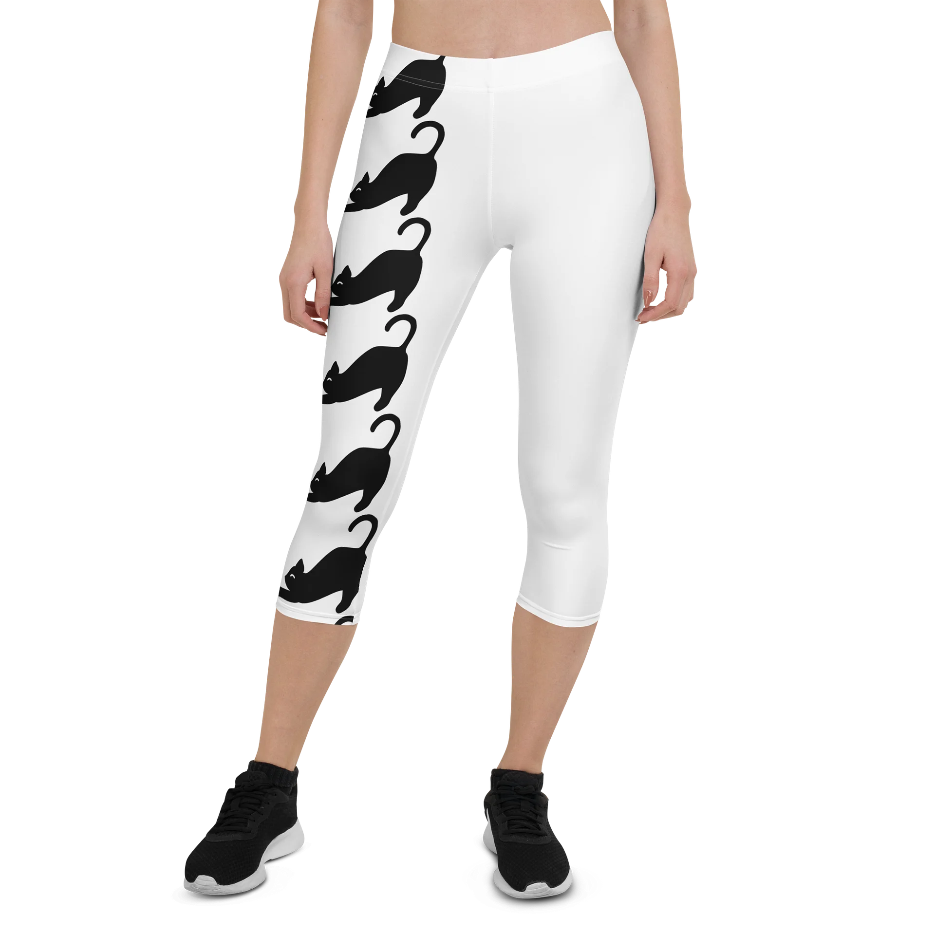 Whimsical Feline Frenzy Capri Leggings product image (1)