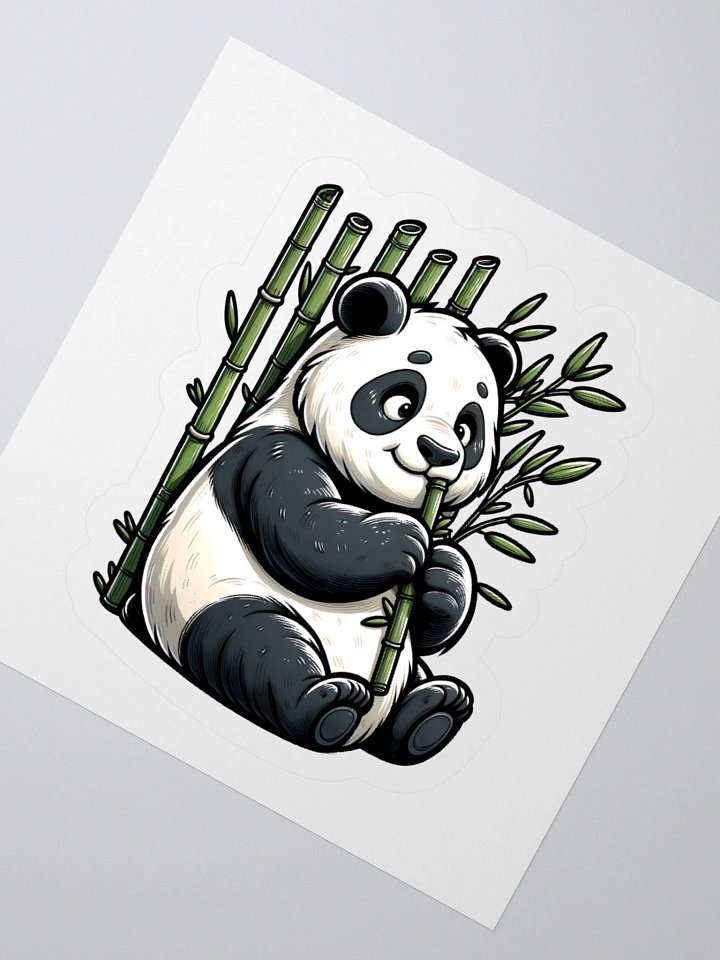 Cute Sticker of Panda Eating Bamboo product image (2)