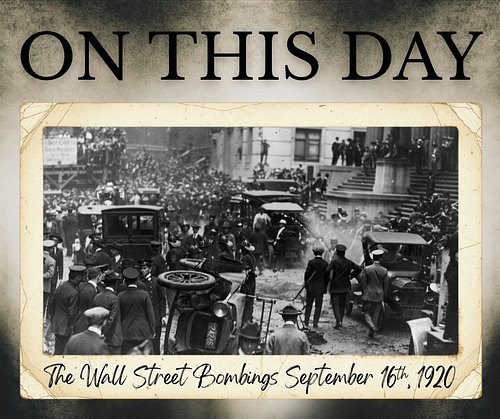 On September 16, 1920, a bomb within a horse-drawn wagon exploded on Wall Street in New York City, killing 38 people and seri...