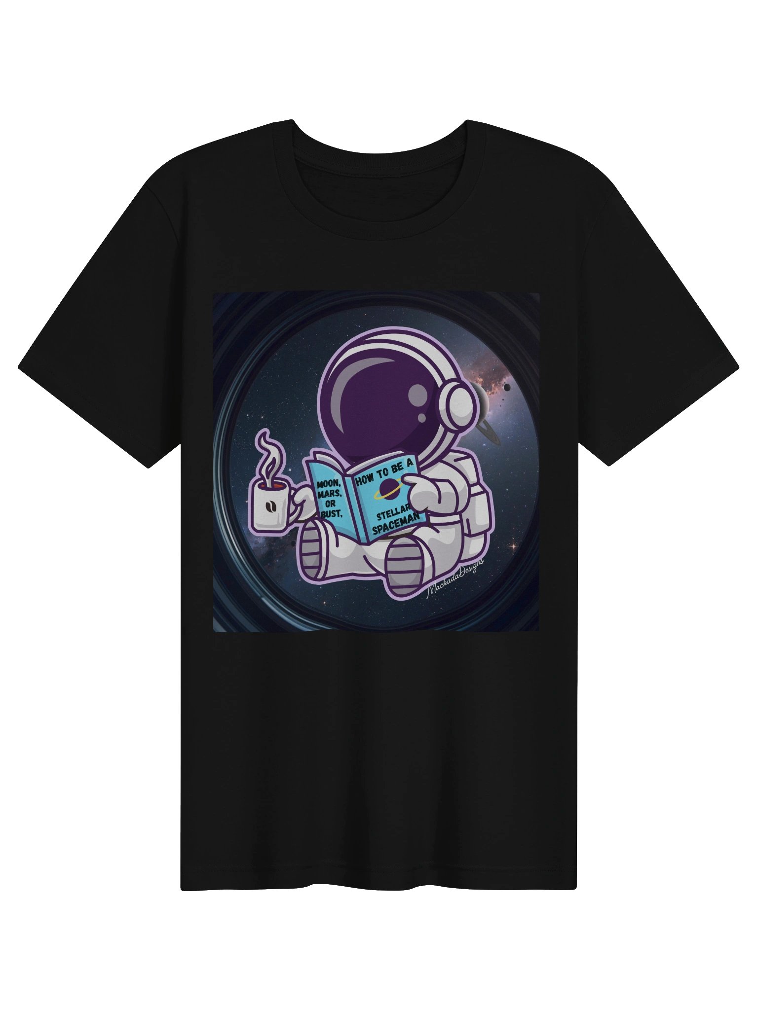 Stellar Spaceman Astronaut Reading Tee product image (5)