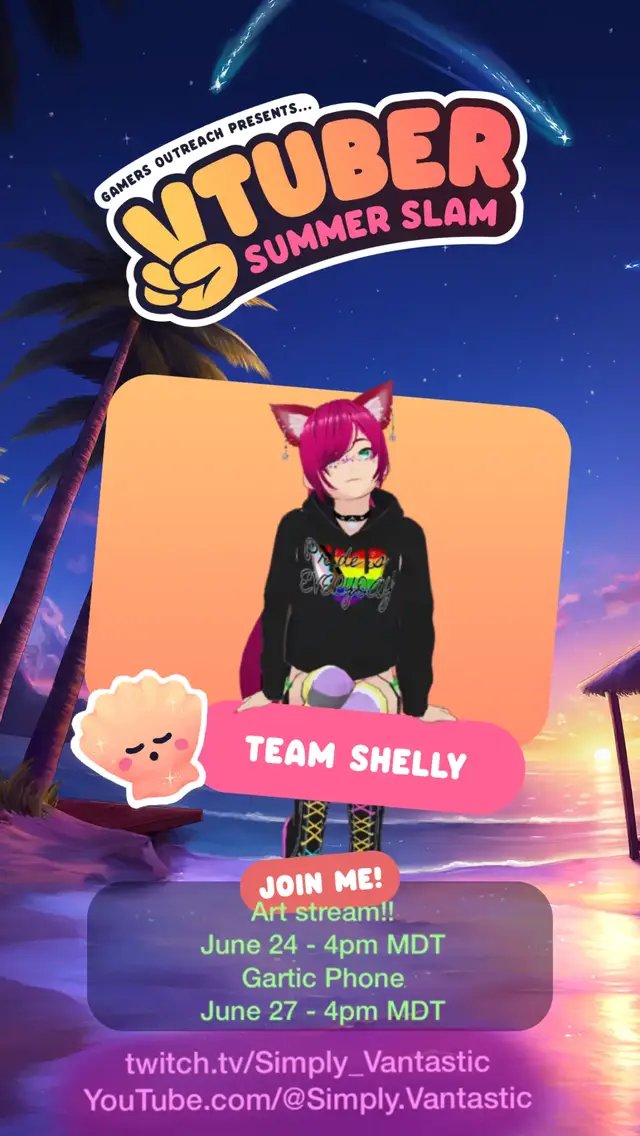 join me in fundraising for Gamers Outreach!! there will be an art/singing stream and a community gartic phone stream!!  #gamersoutreach #vtubersummerslam #vss #envtuber #garticphone 