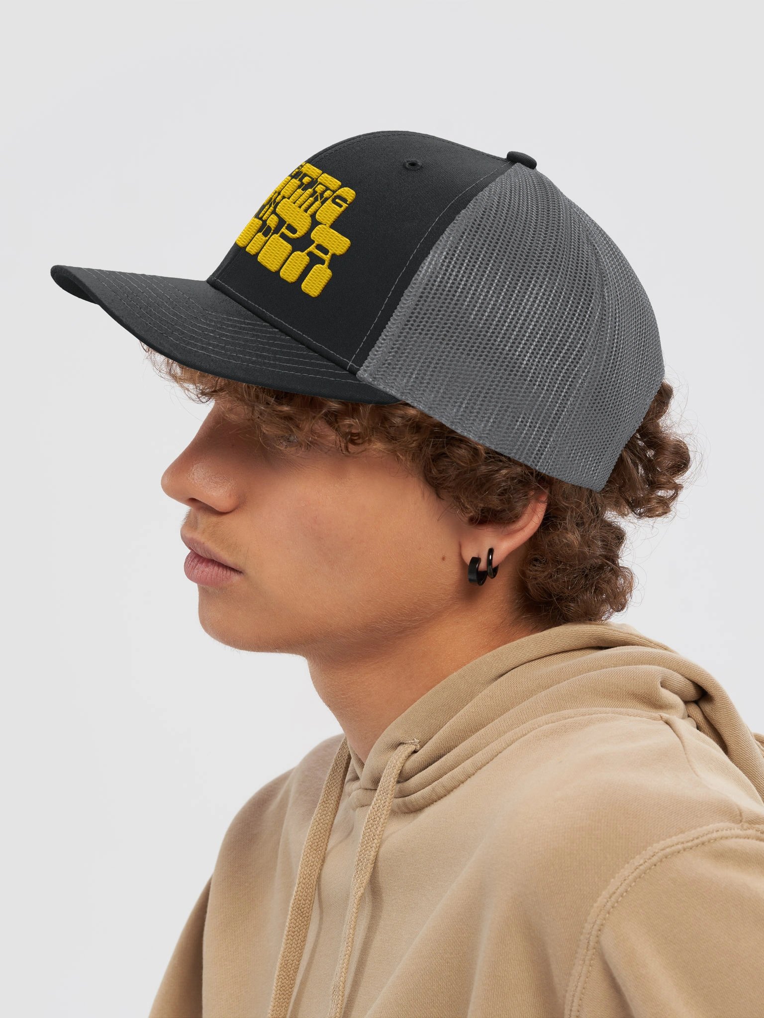 Stylized Yellow Text Richardson "Wrestling Grandpa" Trucker Hat product image (13)