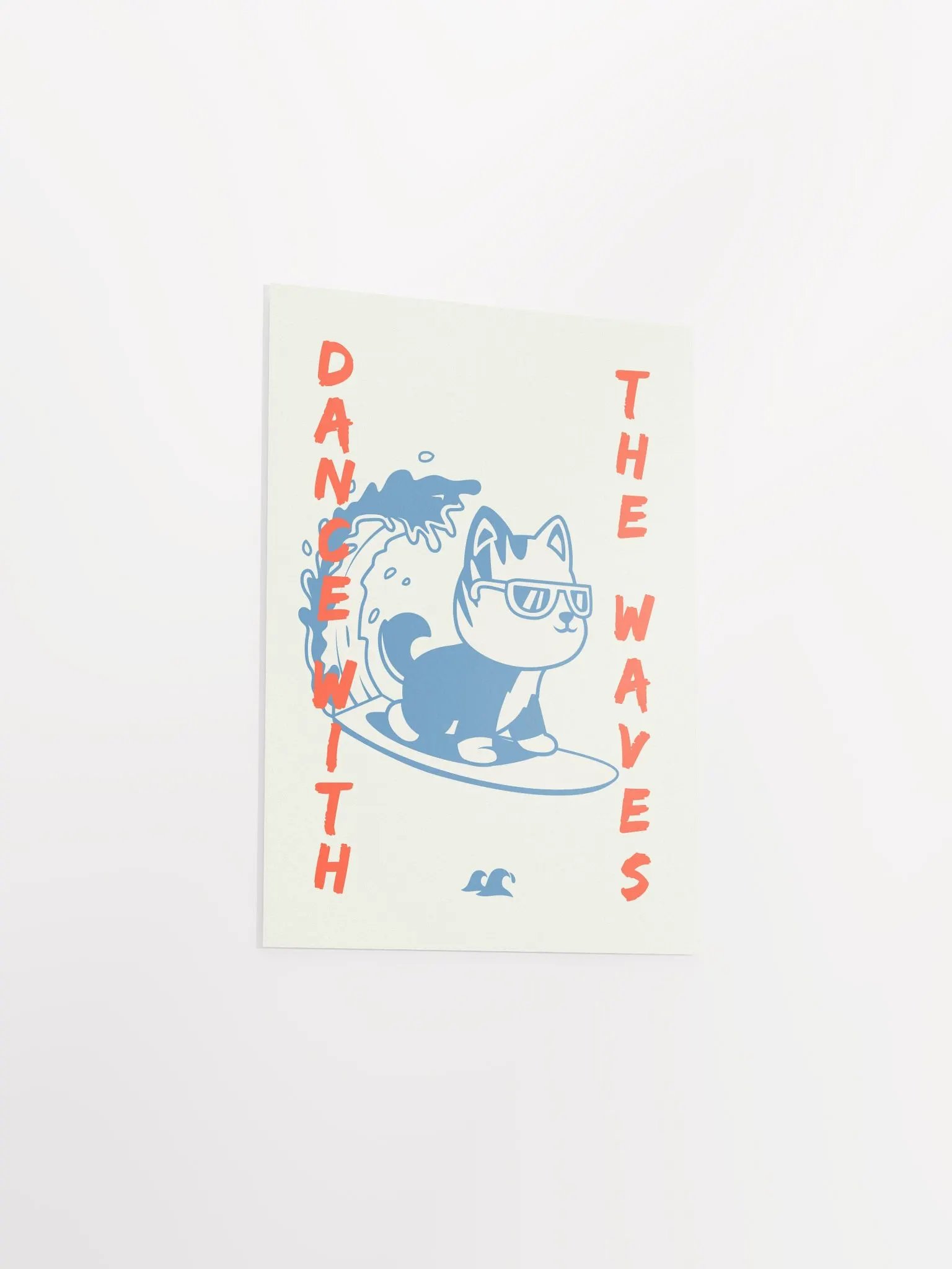 Anime poster: Dance with the waves / Cat Surfer — vaporwave poster, sport poster, manga art print, Japanese space wall art, Japan poster product image (8)