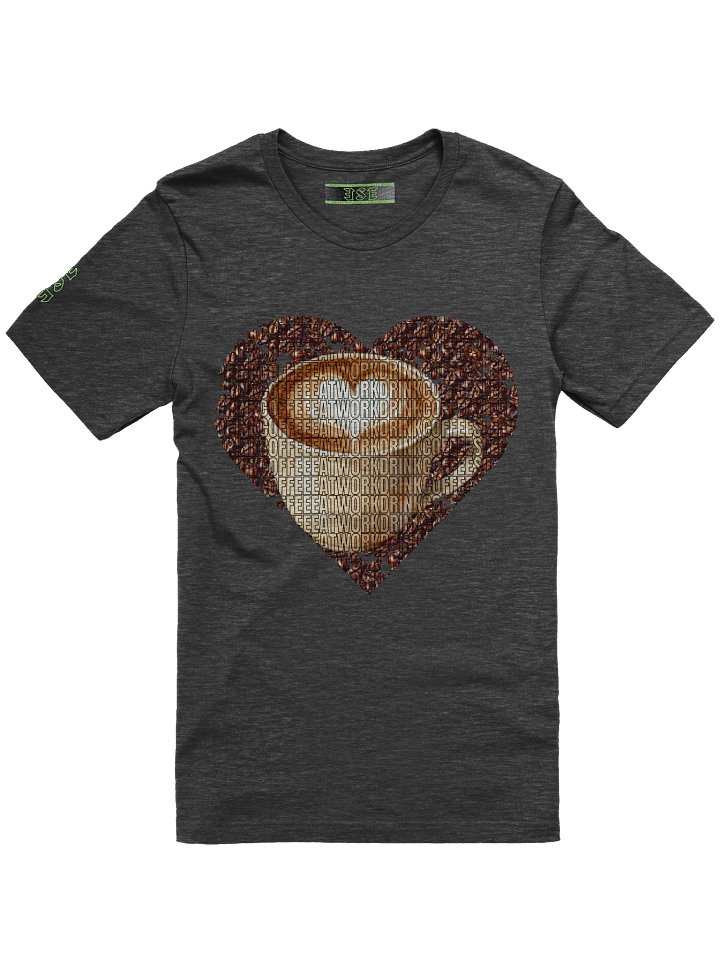 Coffee Heart: Eat, Work, Drink E.S.E. Textured T-Shirt product image (7)