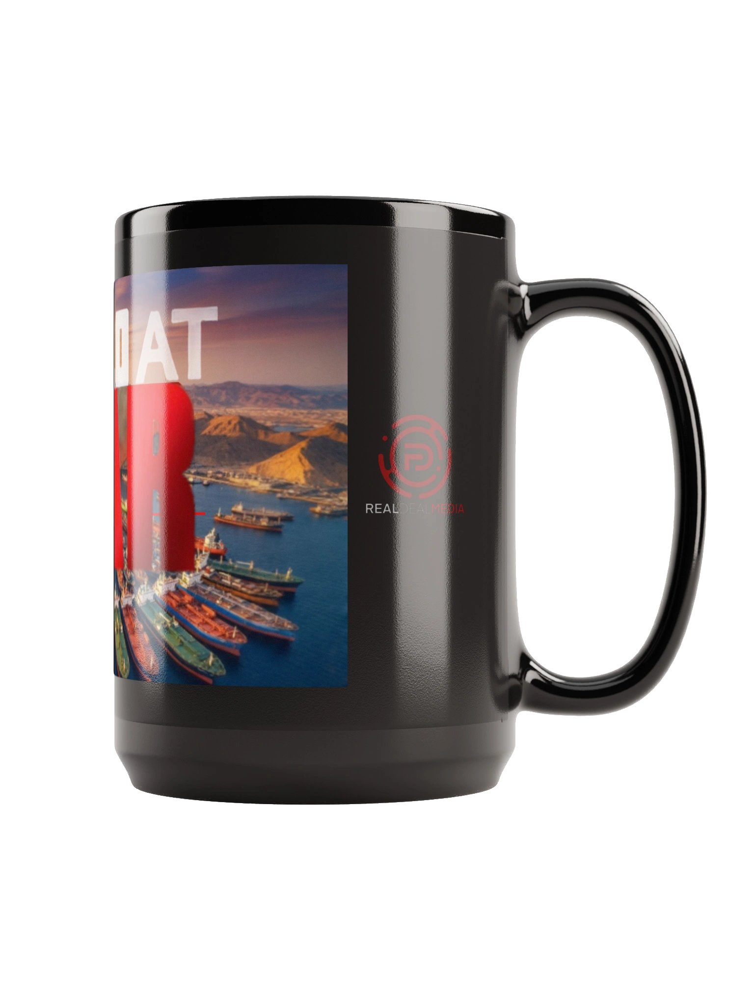 World at War — Harbor Sunset Black Glossy Mug product image (3)