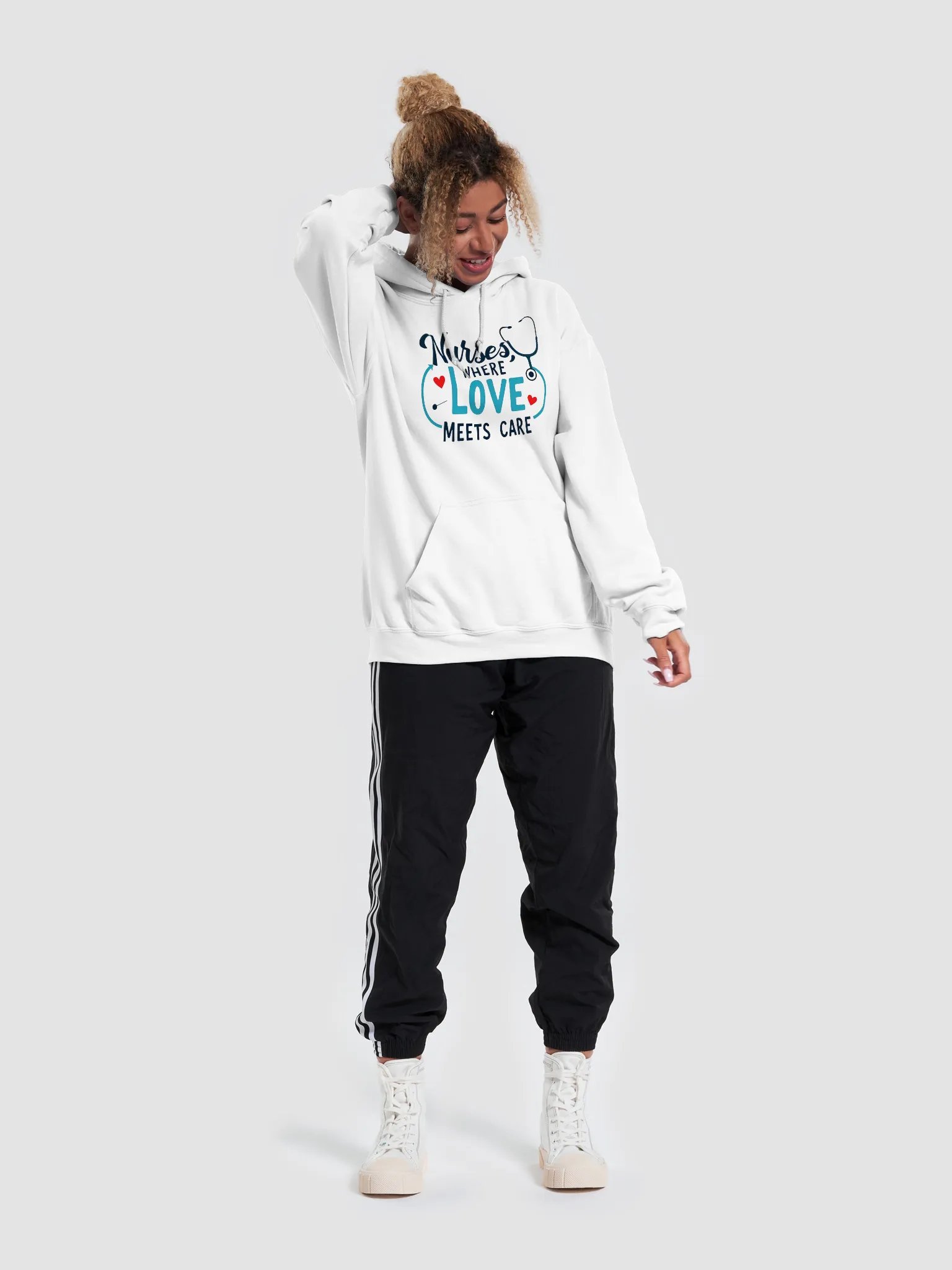Love Meets Care Nurses Hoodie product image (34)