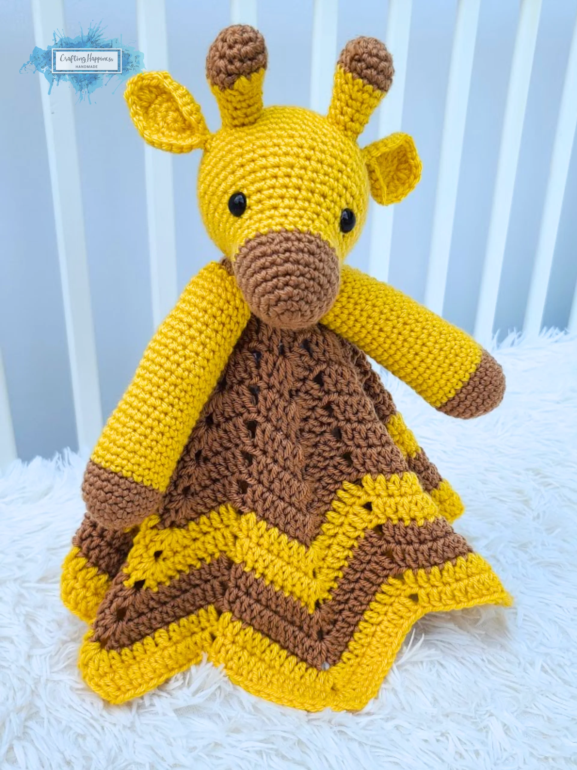 Crochet Giraffe Lovey Blanket Pattern, Safari Baby Comforter PDF Pattern - Crafting Happiness product image (5)