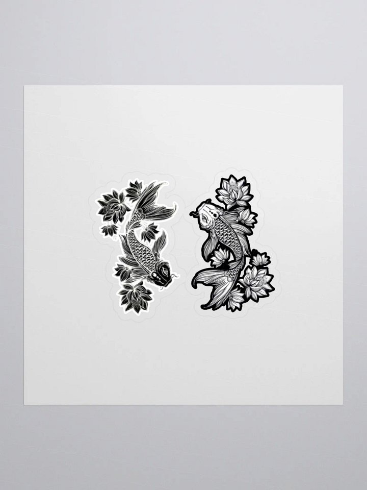 Koi Fish and Lotus Flowers Kiss Cut Stickers product image (3)