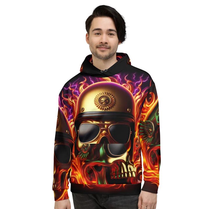 Golden Flame Skull - Unisex Skull Hoodie #55 product image (2)