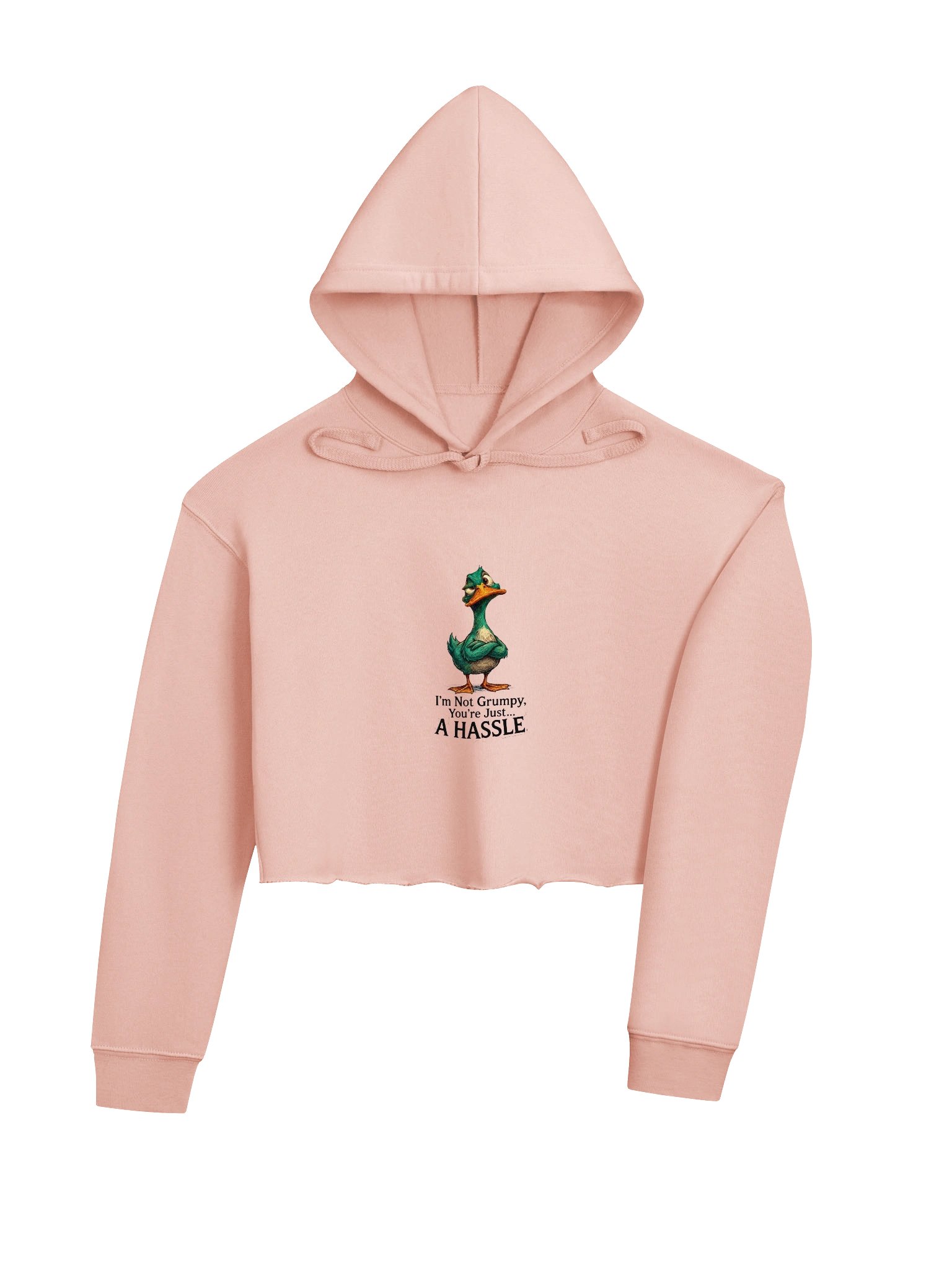 : "I'm Not Grumpy" Cropped Hoodie - Sarcastic Duck Edition product image (11)