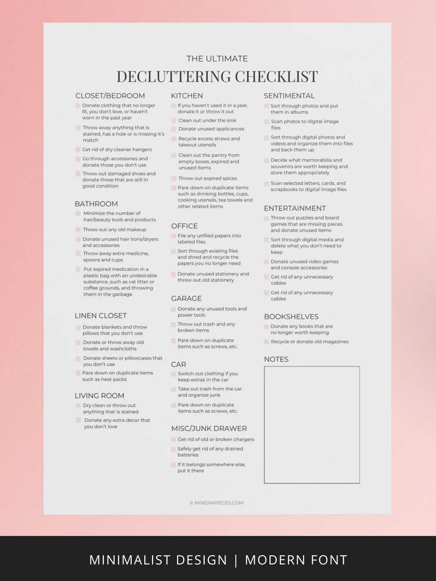 The Ultimate Decluttering Checklist Printable Digital Download product image (2)