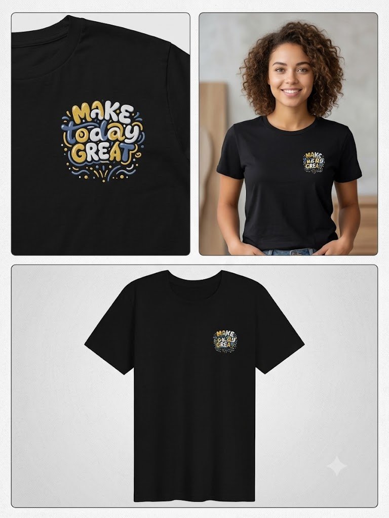 Make Today Great T-Shirt | Motivational Typography Graphic Tee | Positive Quote Shirt for Women | Inspirational Casual Gift product image (2)