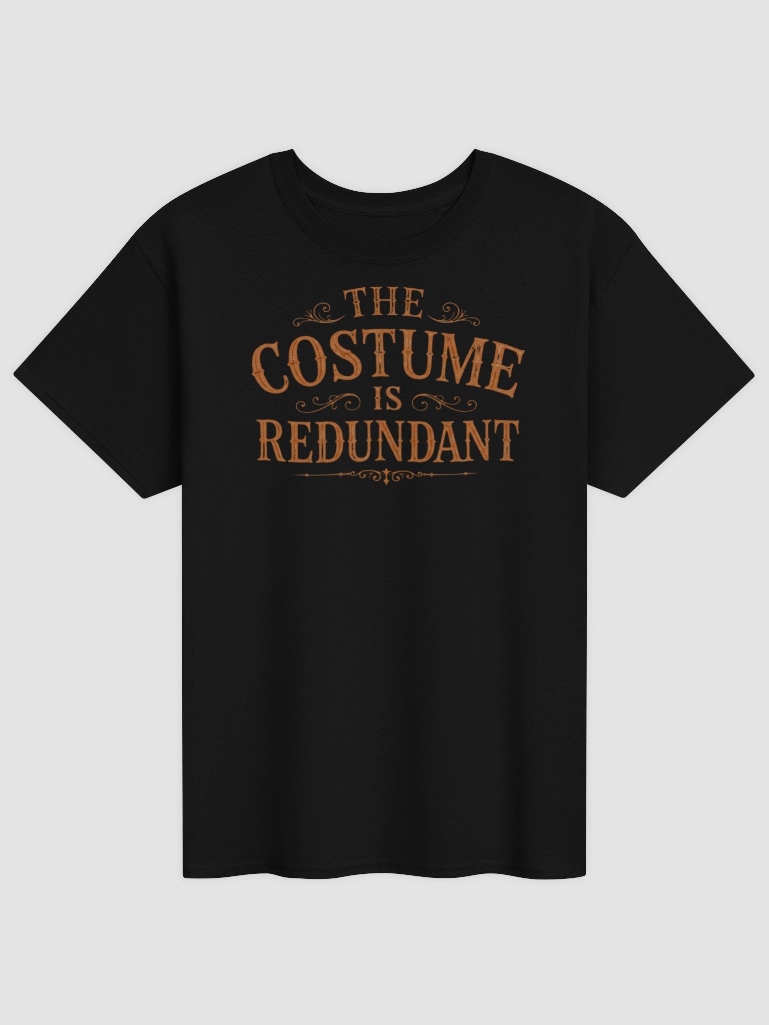 THE COSTUME IS REDUNDANT Orange Font Halloween Unisex Cotton Heavyweight T-Shirt product image (1)