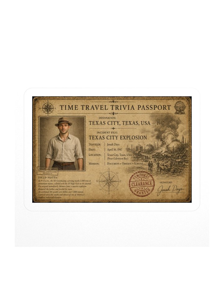 Texas City Explosion — 1947 Incident Passport Sticker product image (3)