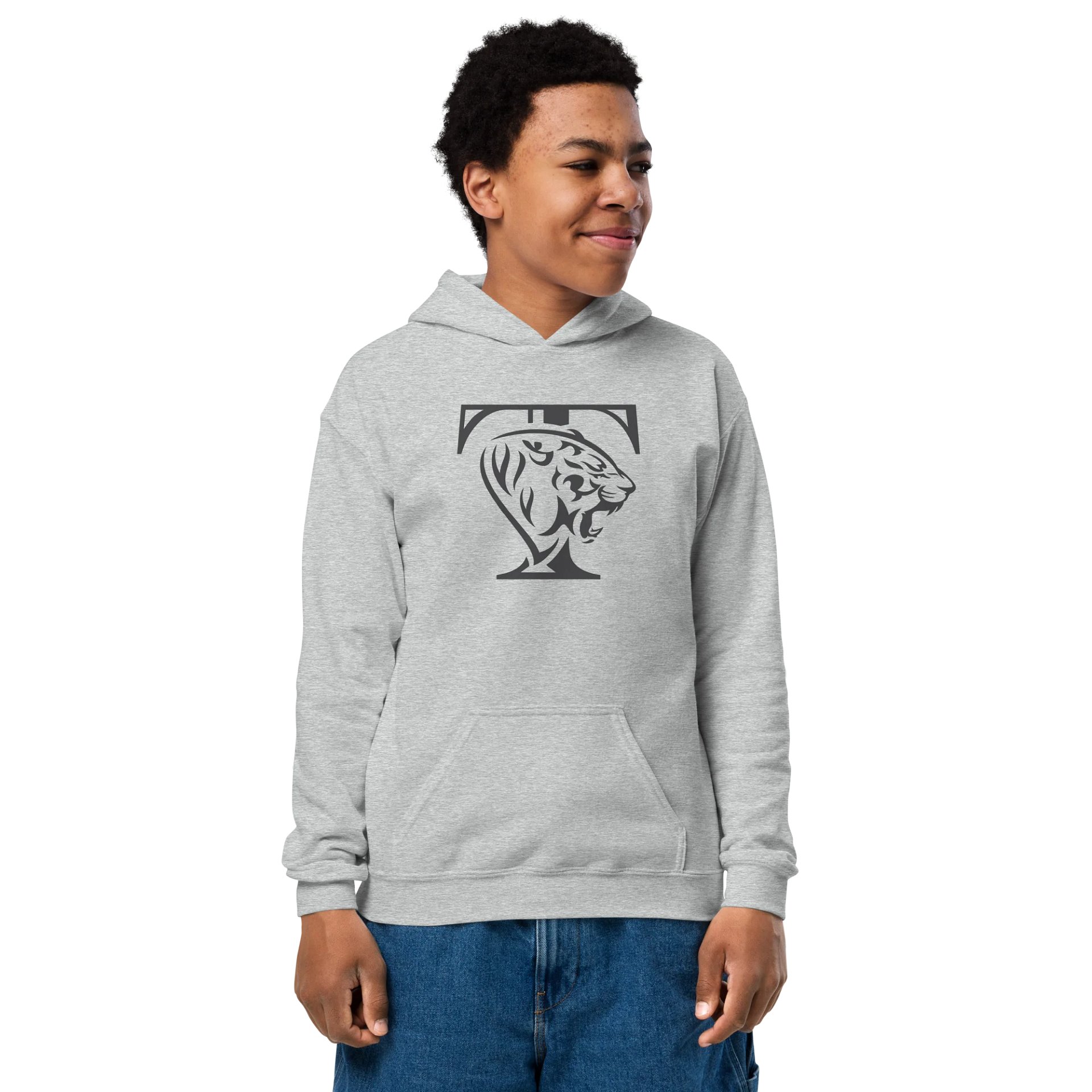 Youth Athletic Tiger Hoodie (Dark) product image (1)
