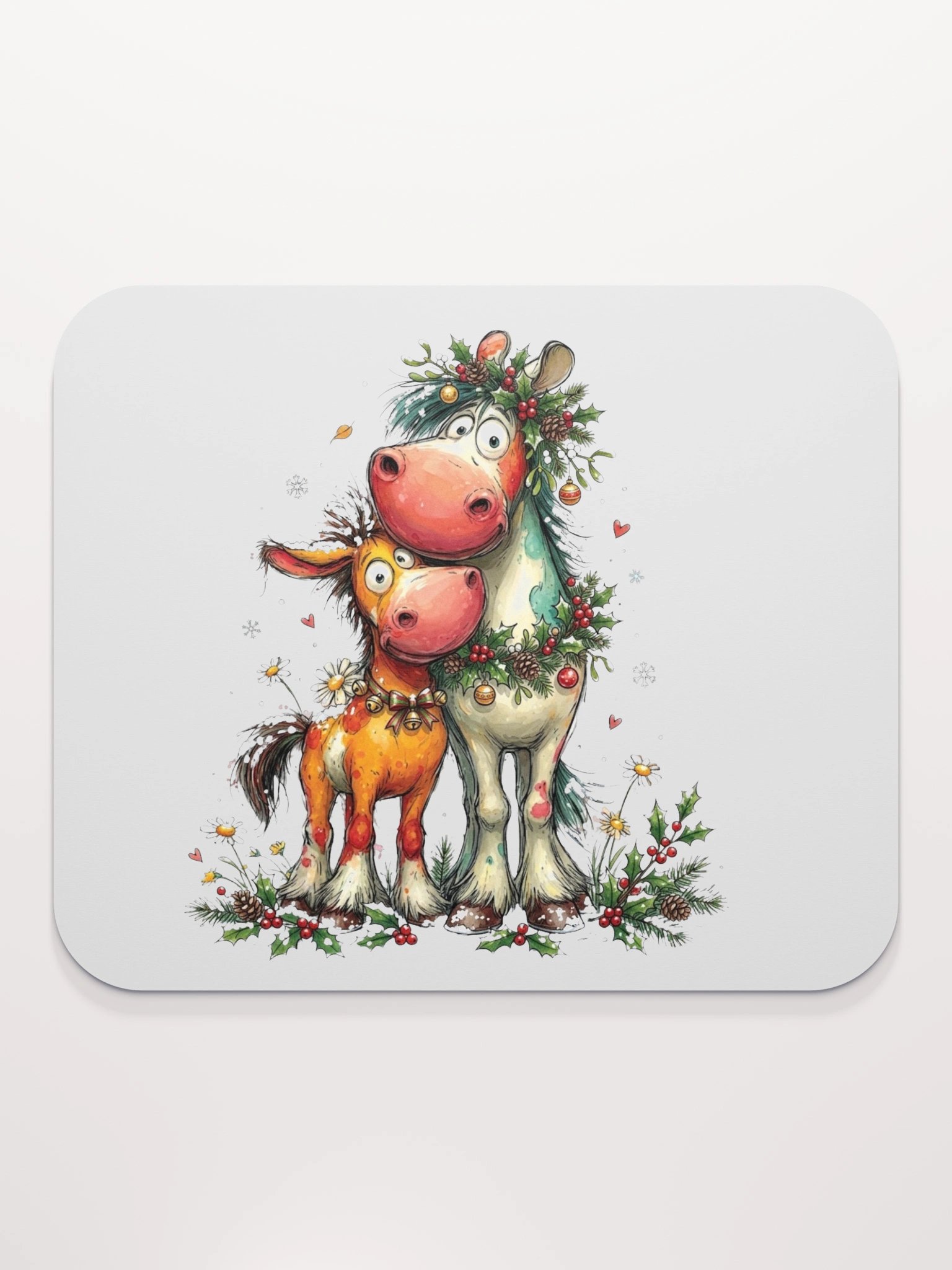 Whimsical Christmas Horses Mouse Pad product image (2)