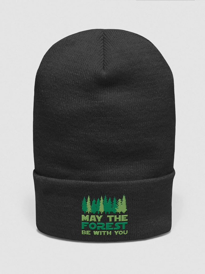 May the FOREST Be With You Cuffed Embroidered Beanie 12" Tall Winter Pines Hat product image (5)