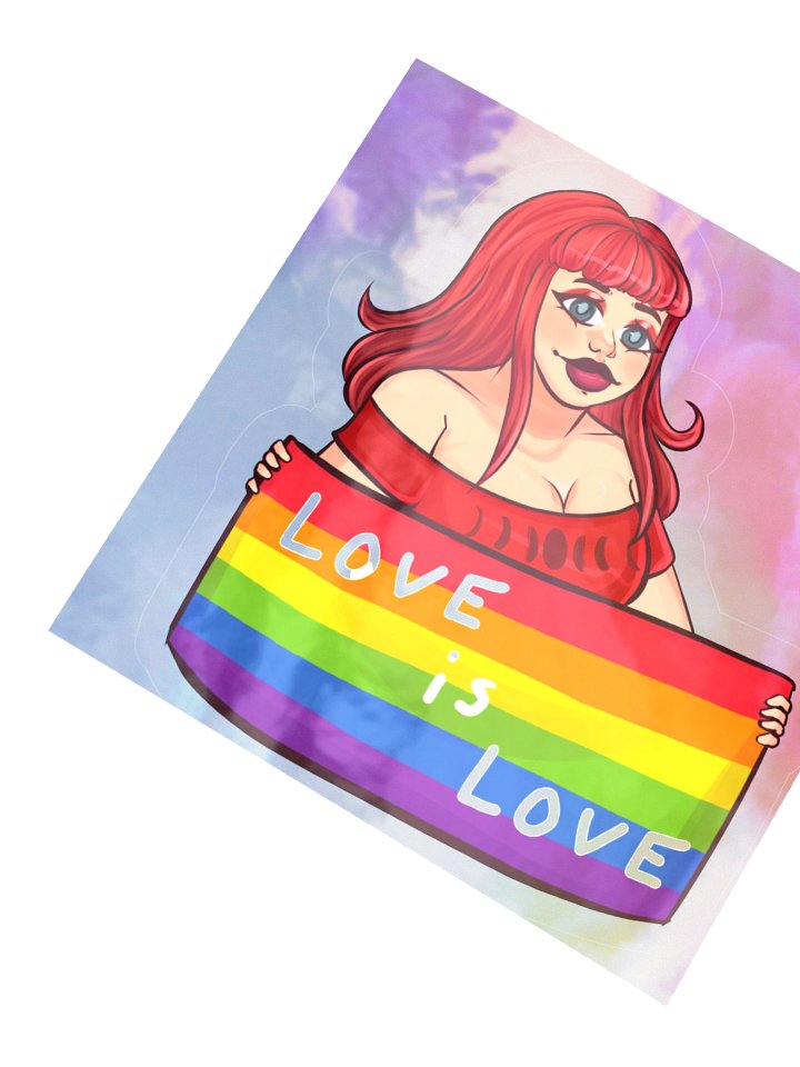 Love Is Love Rainbow Pride Holographic Sticker product image (2)