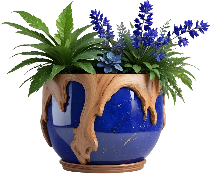 Wood & Lapis Elegance SPA decor – Vase PNG product image (1)