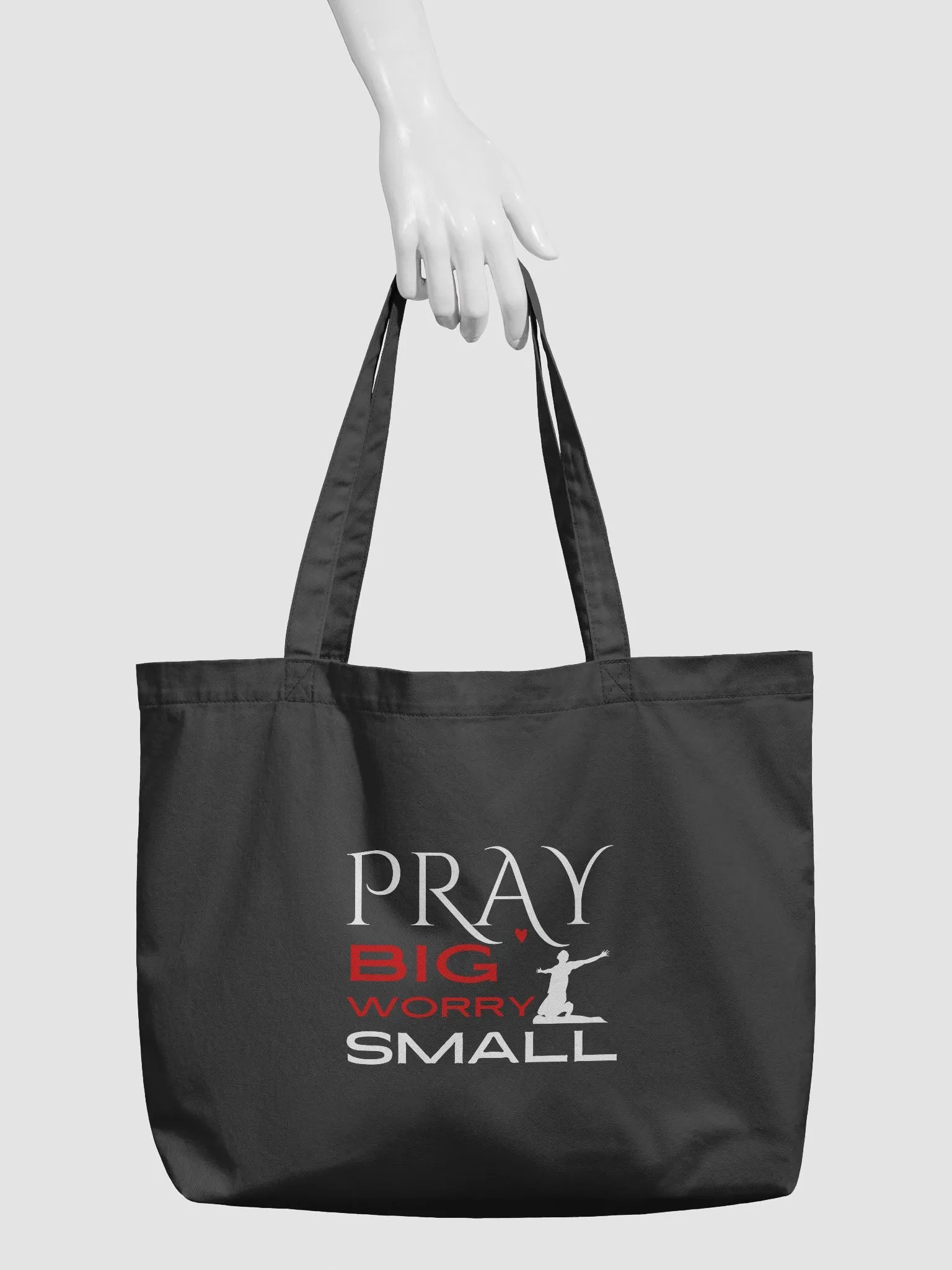 Pray Big, Worry Small Christian Faith Organic Tote Bag product image (4)