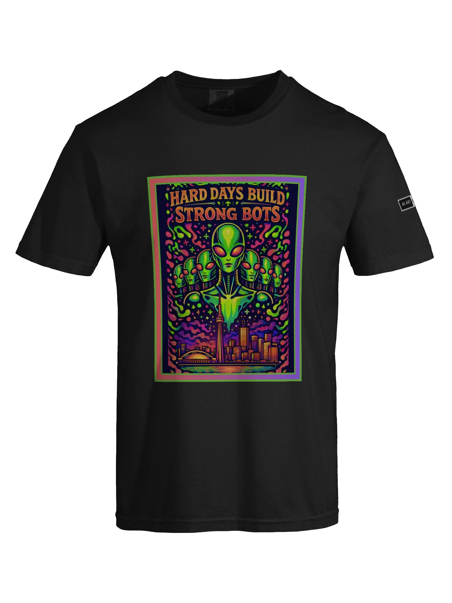 "HARD DAYS BUILD STRONG BOTS" cotton T-shirt product image (7)