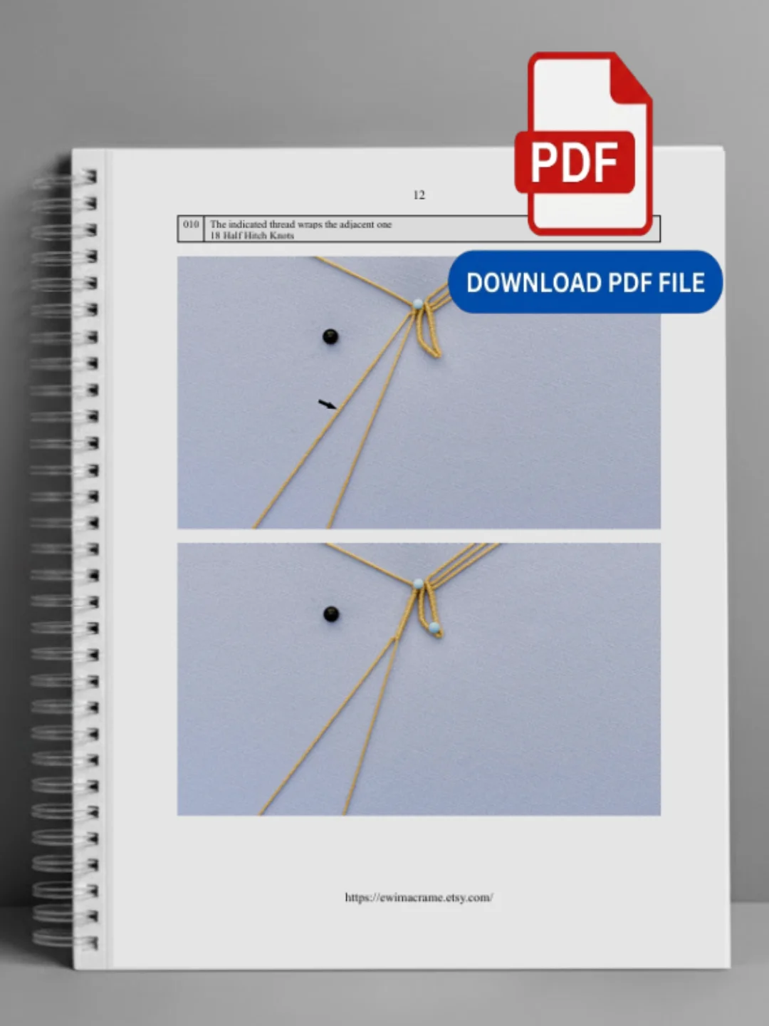 Micro Macrame Edelweiss Flower – Photo Tutorial product image (3)