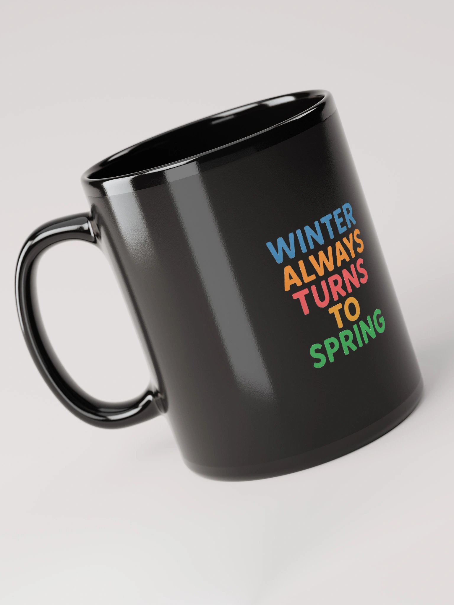 Winter Always Turns to Spring – Nichiren Buddhism Black Glossy Mug (11oz/15oz) product image (3)