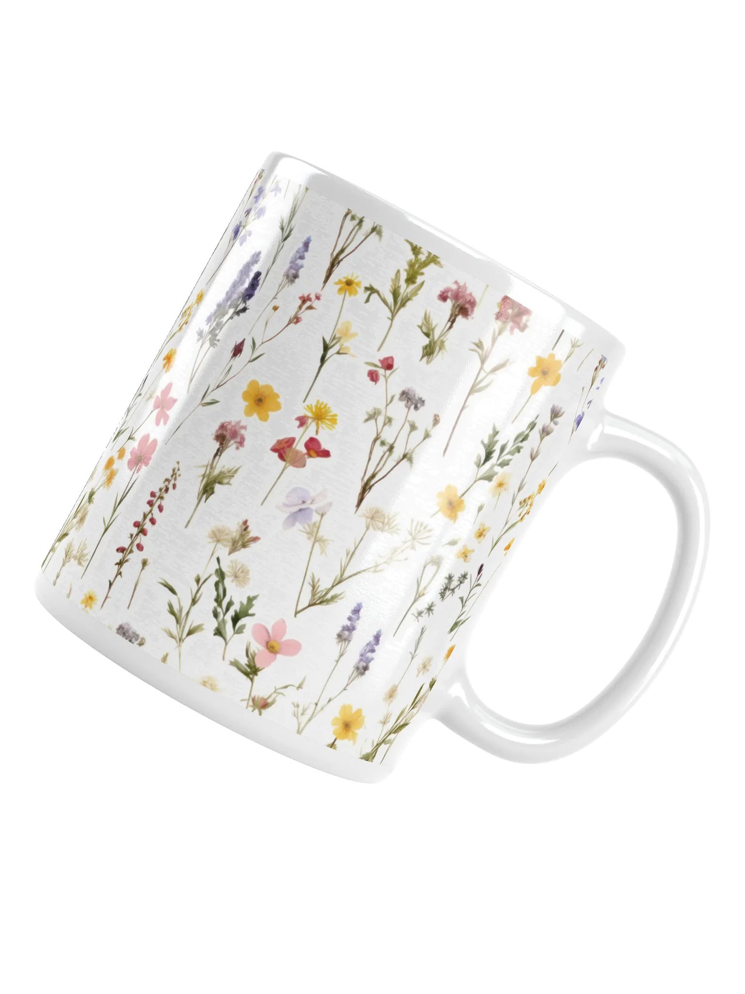 Multicolor Floral White Glossy Ceramic Mug by Treasure Pie product image (6)